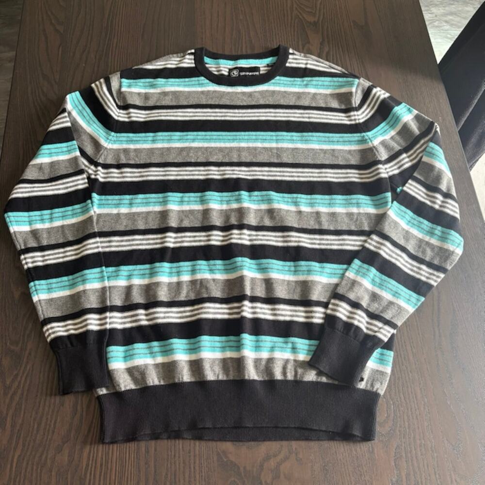 Ocean Current Men's Medium Striped Pullover Sweater West Coast 90s